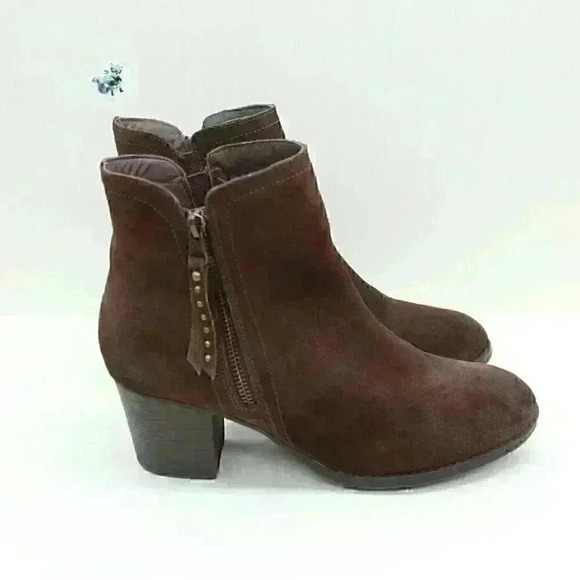 Sketchers Taxi-Short Gore Women’s Brown Leather Zipper Ankle Bootie Size US 8.5 - Picture 7 of 11